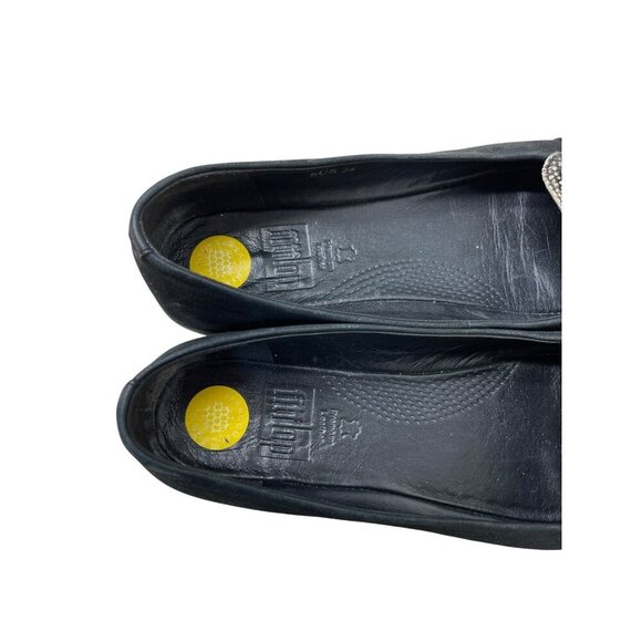 Fit Flop Loafer Black Calf Hair Slip On Leather Comfort Flat Shoes EU 38 US 7.5 - Picture 2 of 10